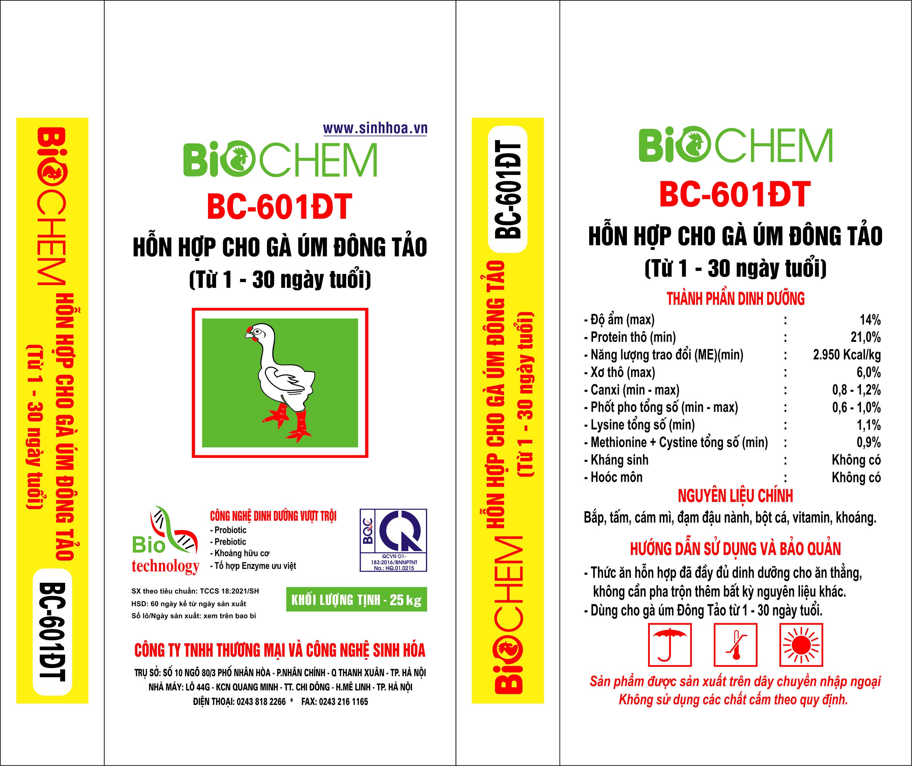 Hỗn hợp cho gà úm Đông Tảo từ 1 – 30 ngày tuổi