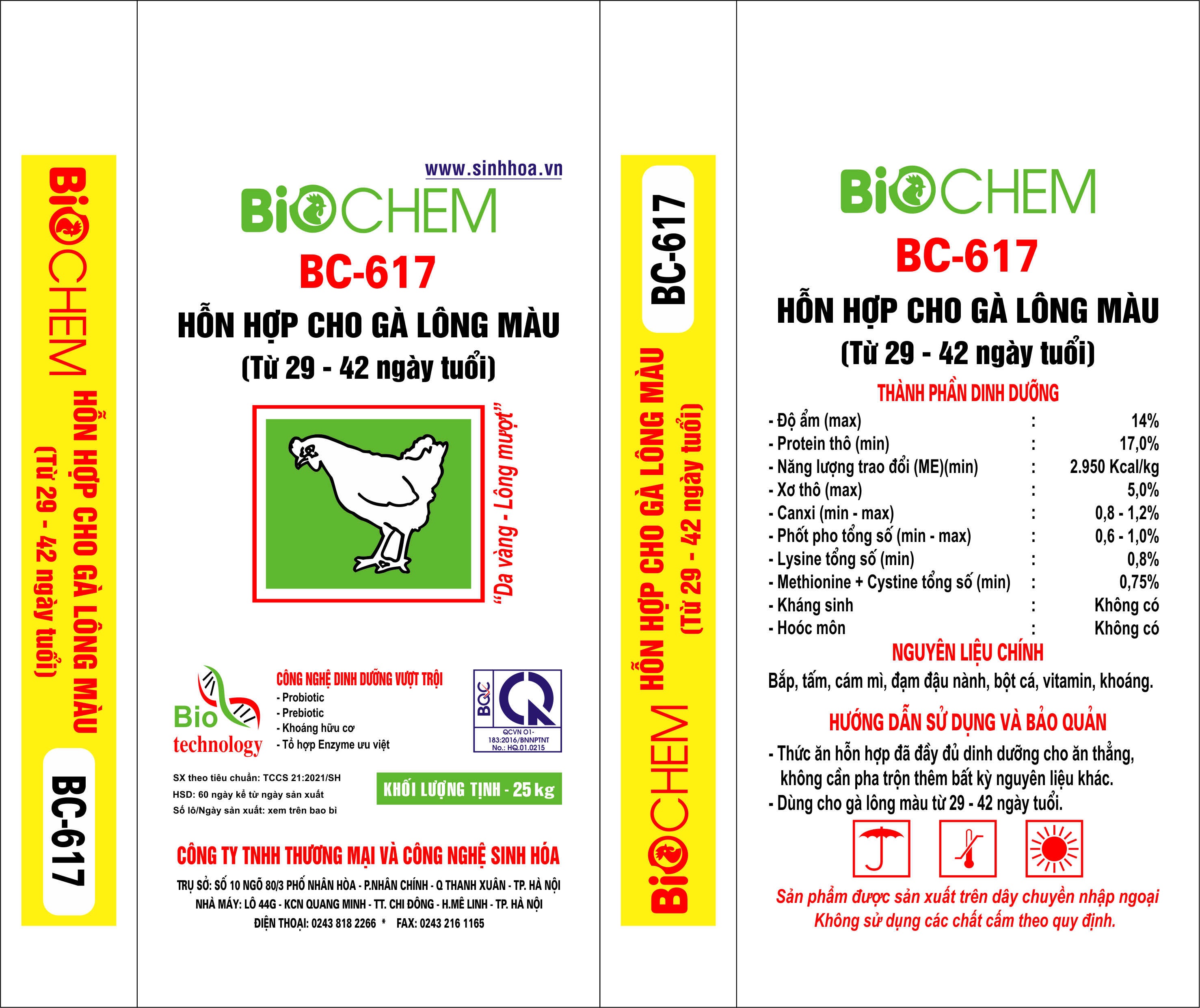 Hỗn hợp cho gà lông màu từ 29 – 42 ngày tuổi