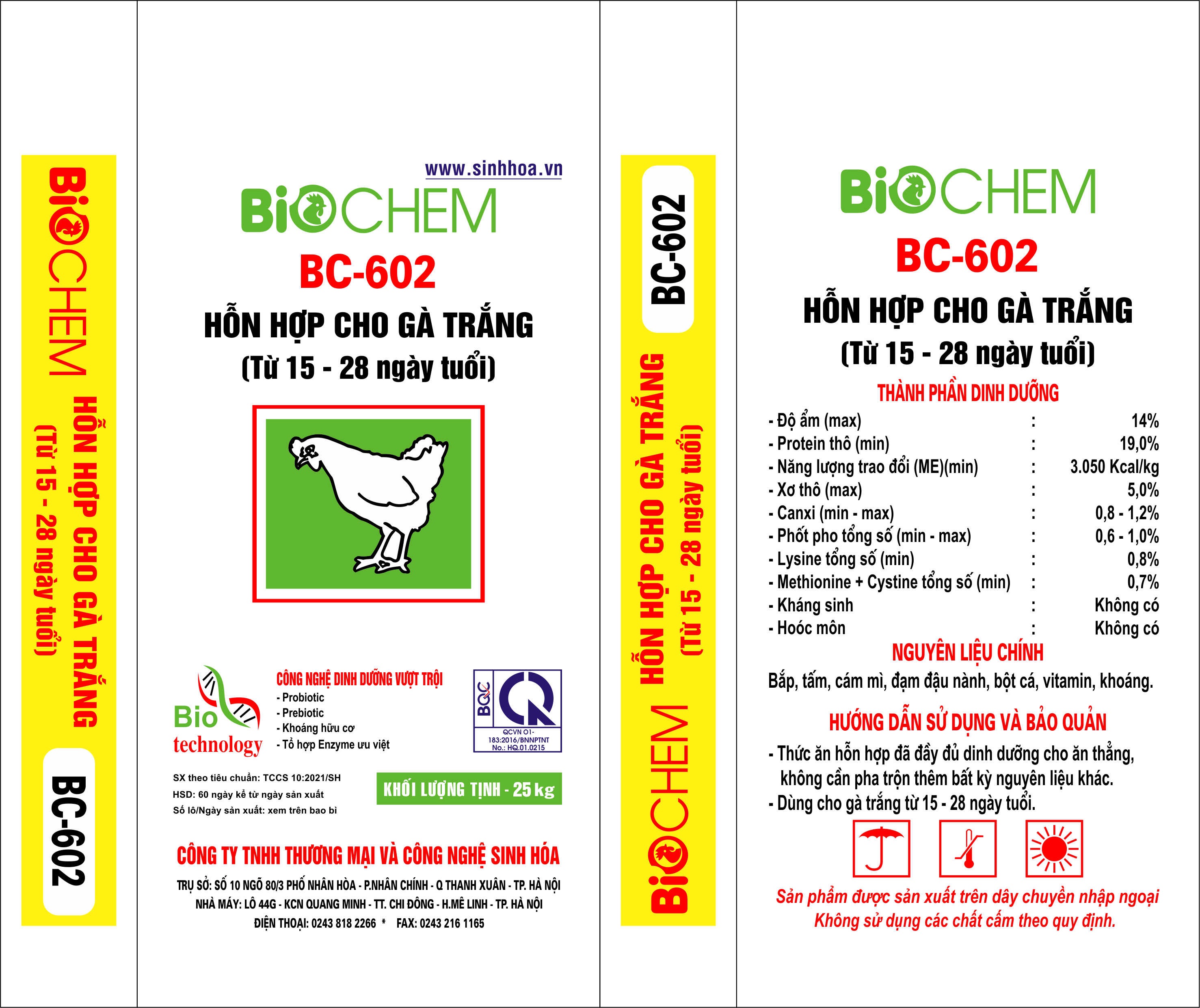 Hỗn hợp cho gà trắng từ 15 – 28 ngày tuổi