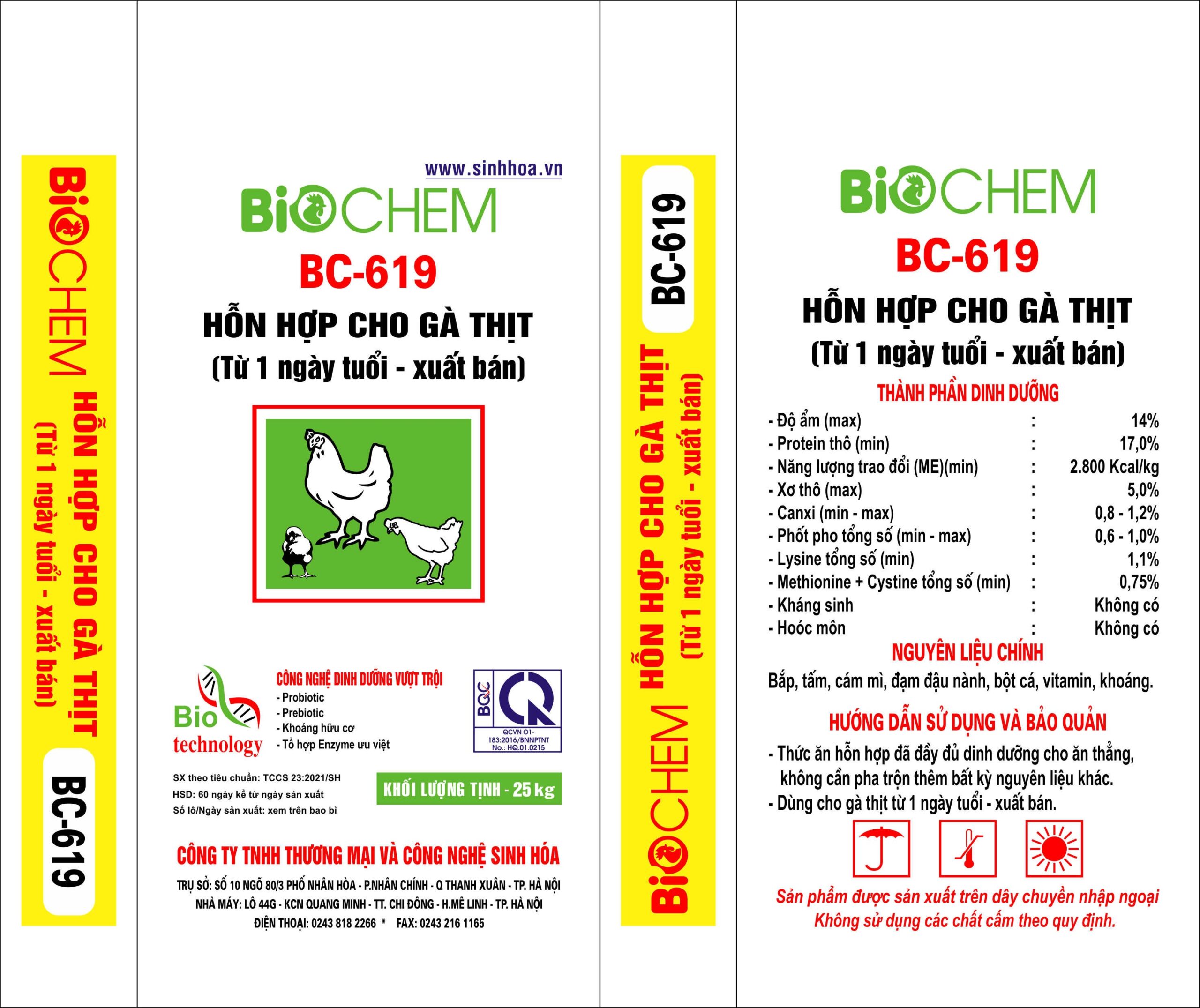 Hỗn hợp cho gà thịt từ 1 ngày tuổi – xuất bán